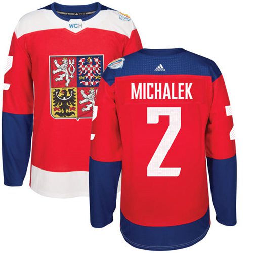 Team Czech Republic #2 Zbynek Michalek Red 2016 World Cup Stitched NHL Jersey